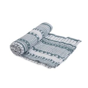 Little Unicorn Swaddle Geometric Gray and White Throw Blanket